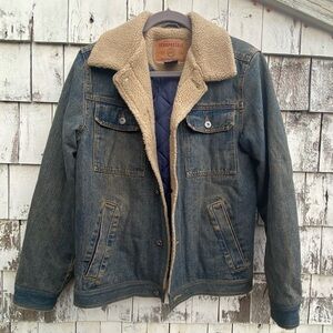 Aeropostale Sherpa Quilted Icon Jeans Trucker Oversized Jacket